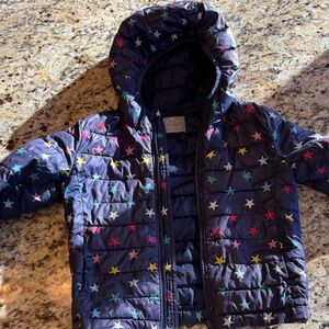 Primary Kids Puffer Jacket with Star Pattern - Multicolor
